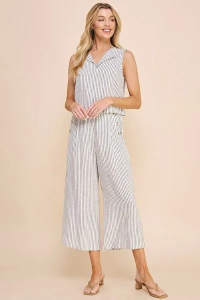 AE Pinstripe Linen Pants