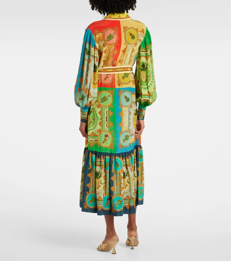 Al√É¬©mais Monte printed linen shirt dress