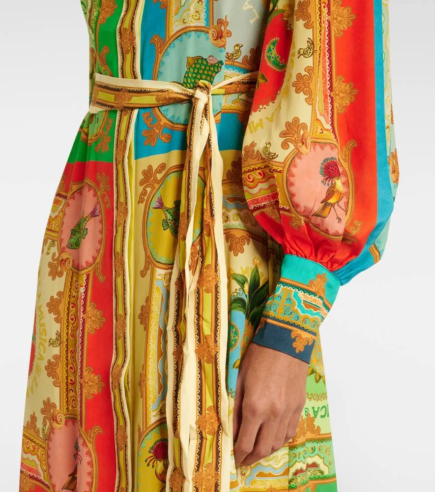 Al√É¬©mais Monte printed linen shirt dress