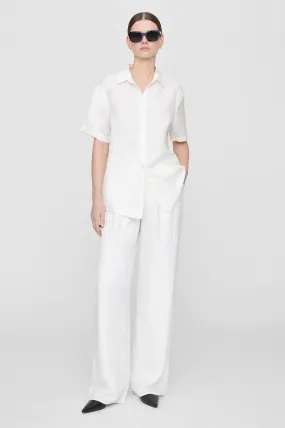 Anine Bing CARRIE PANT - WHITE LINEN BLEND