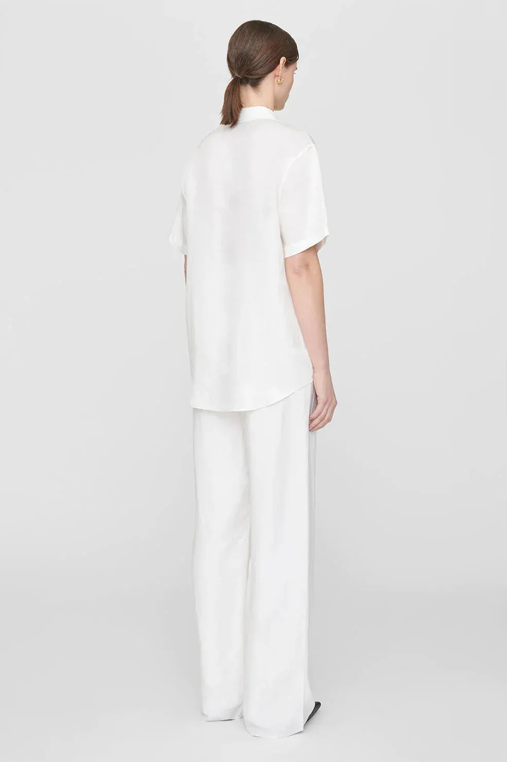 Anine Bing CARRIE PANT - WHITE LINEN BLEND