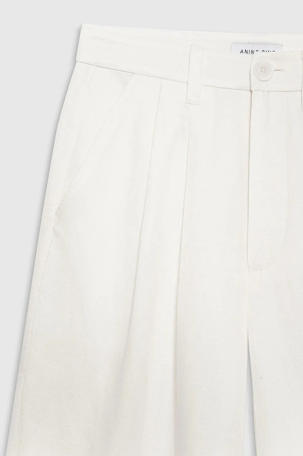 Anine Bing CARRIE PANT - WHITE LINEN BLEND
