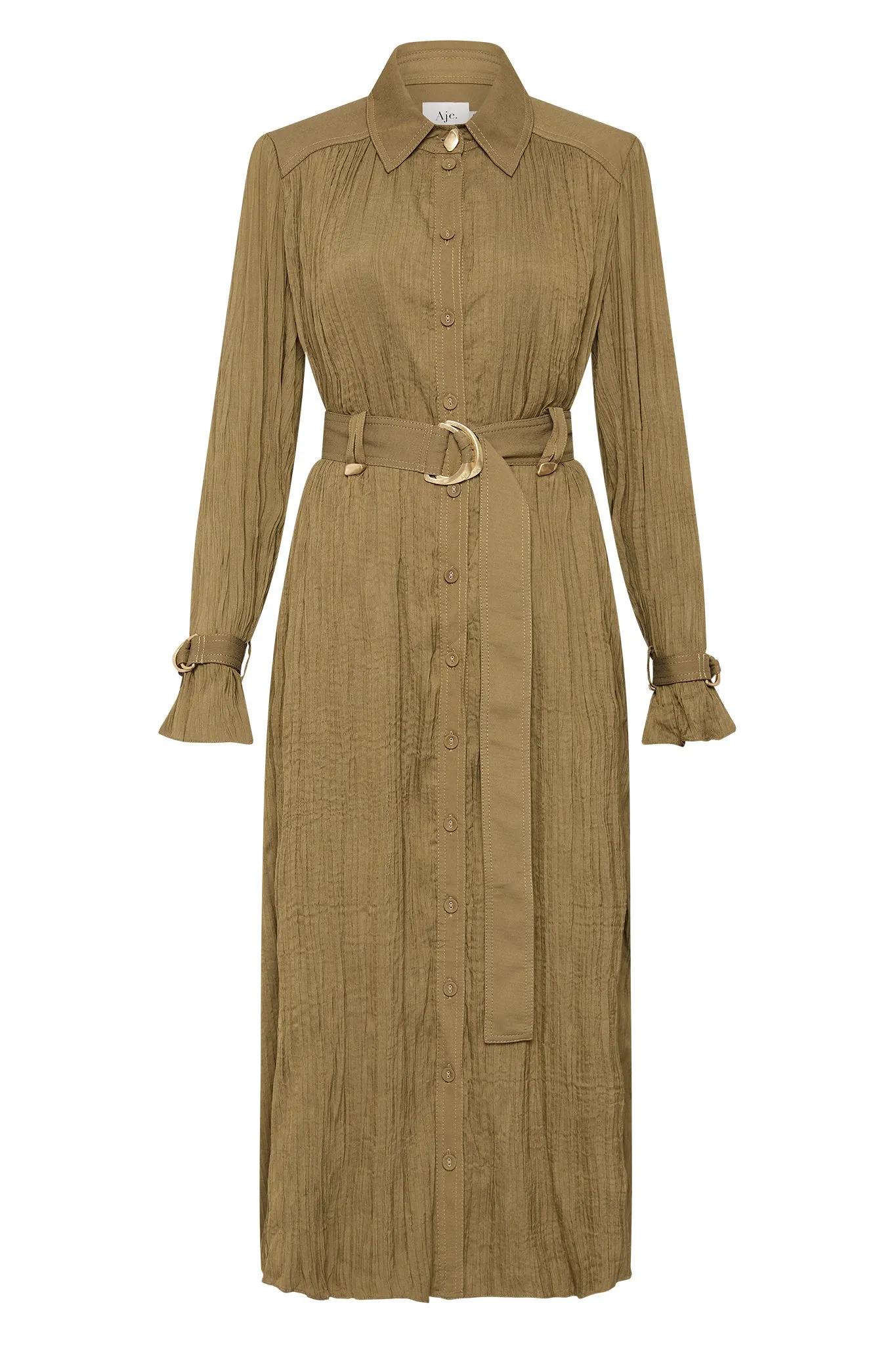 Bays Crushed Pleat Midi Dress