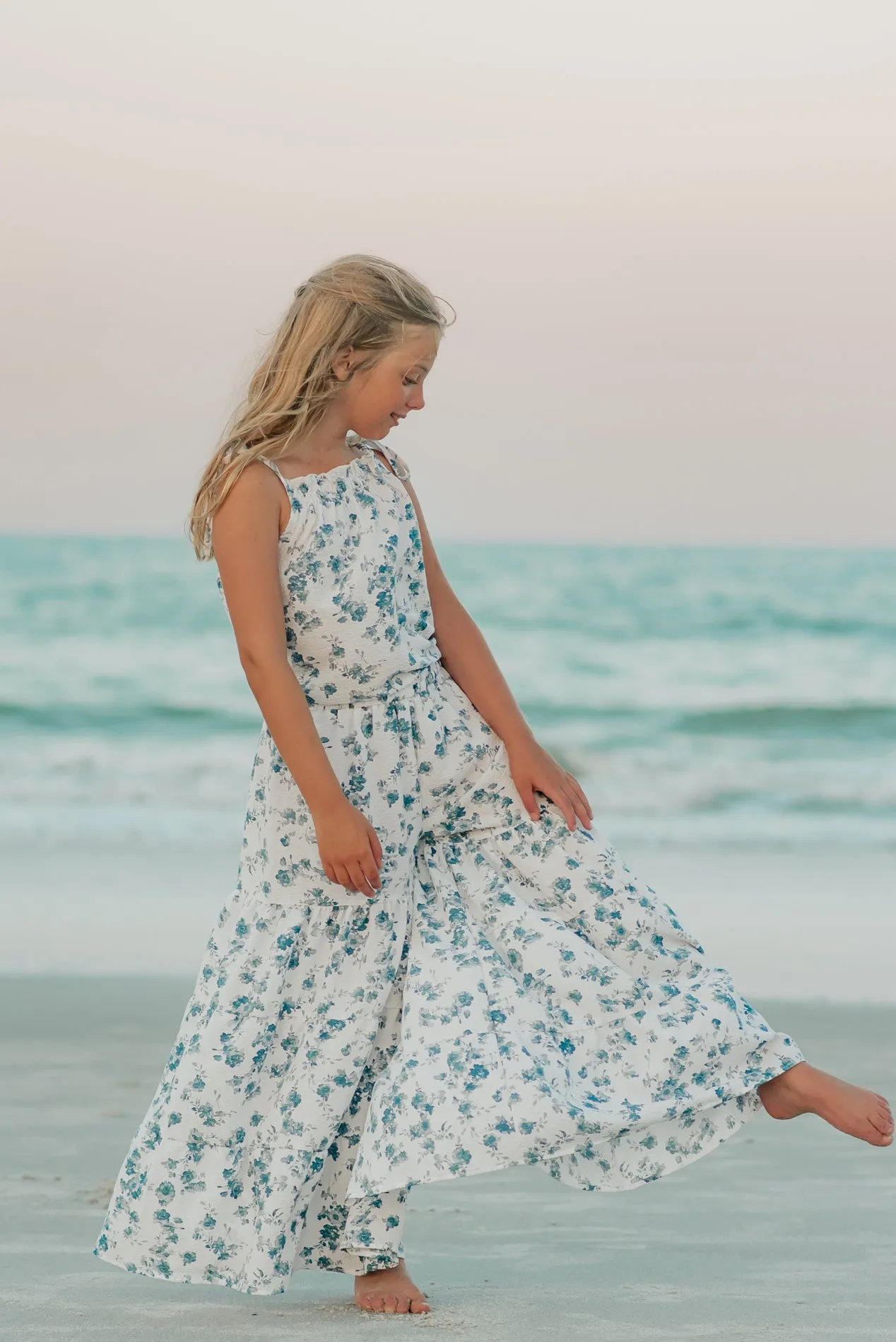 Bella Maxi Pants (sapphire floral) FINAL SALE