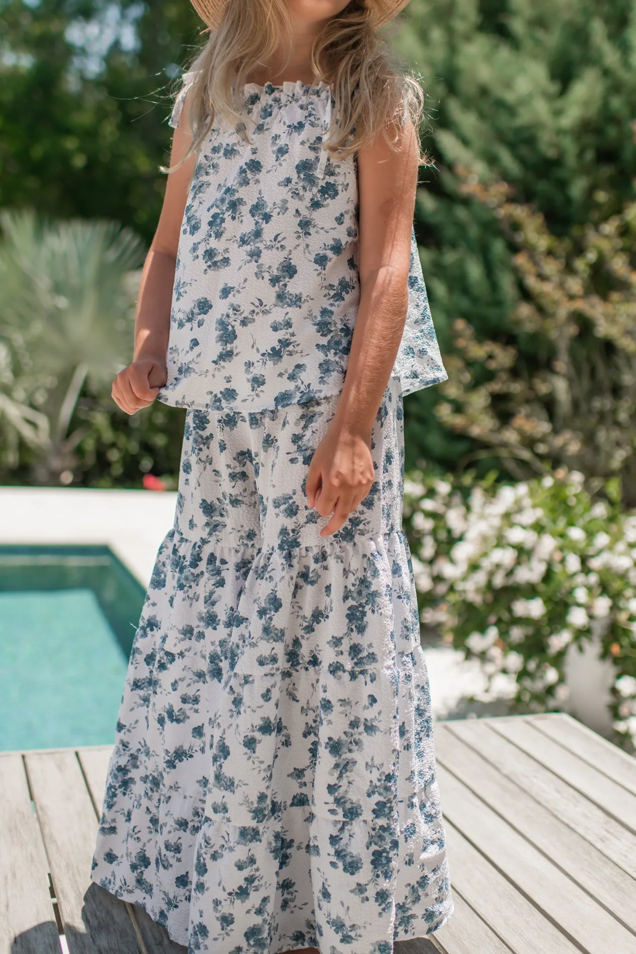 Bella Maxi Pants (sapphire floral) FINAL SALE