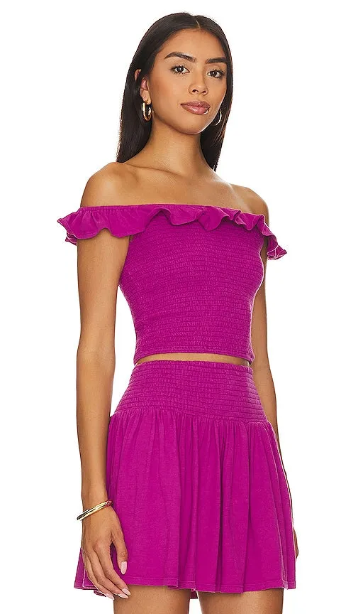 Bobi Ruffle Tee in Purple