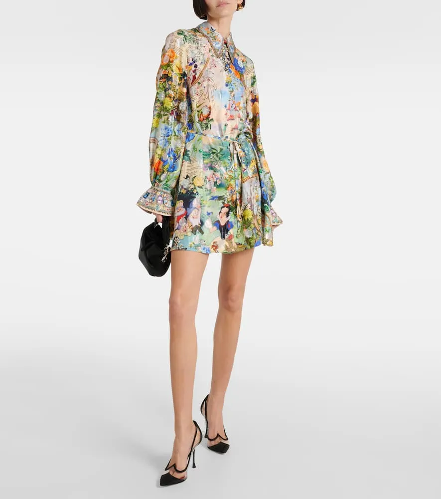 Camilla Printed silk shirt dress