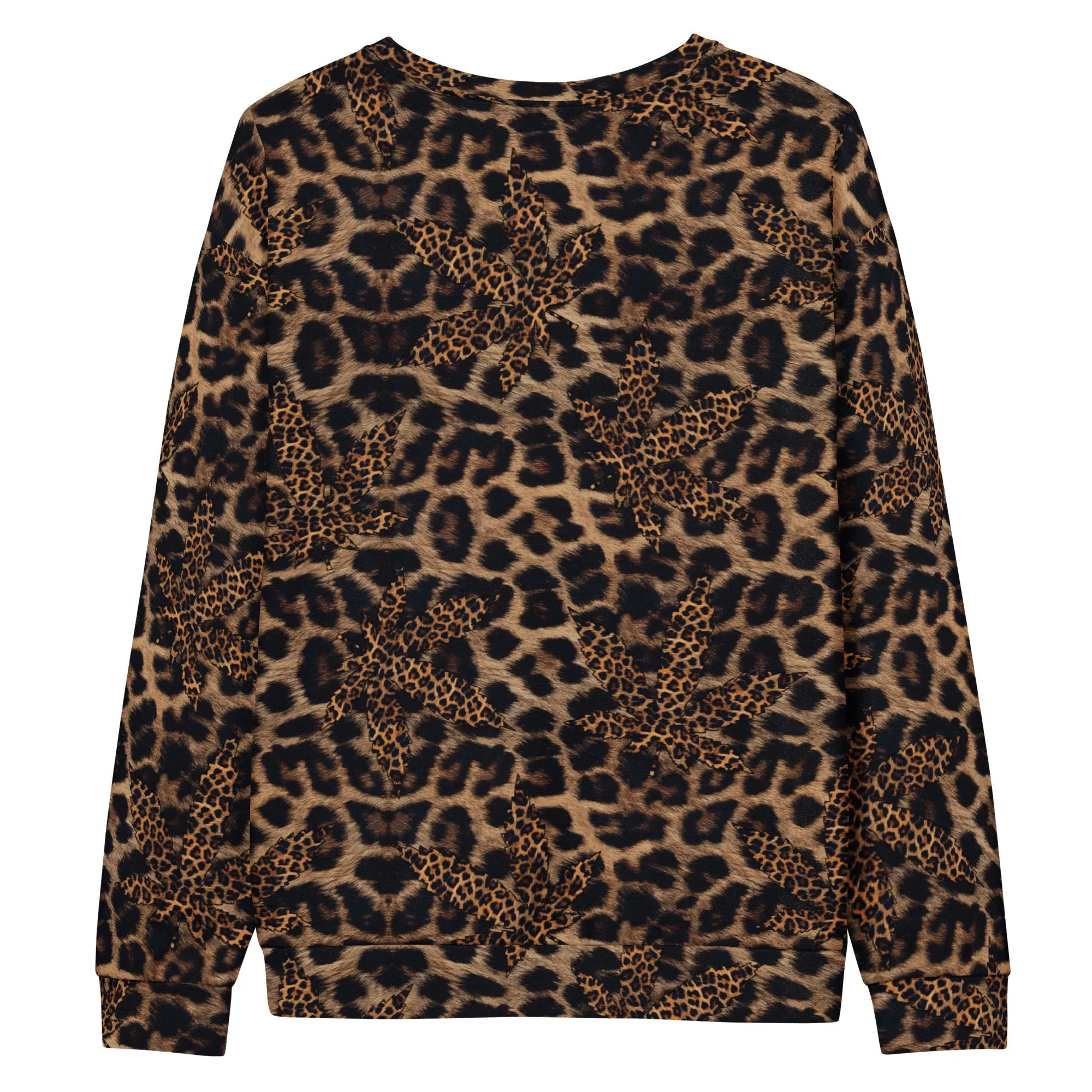 Cannabis Leaf Animal Print Unisex Sweatshirt