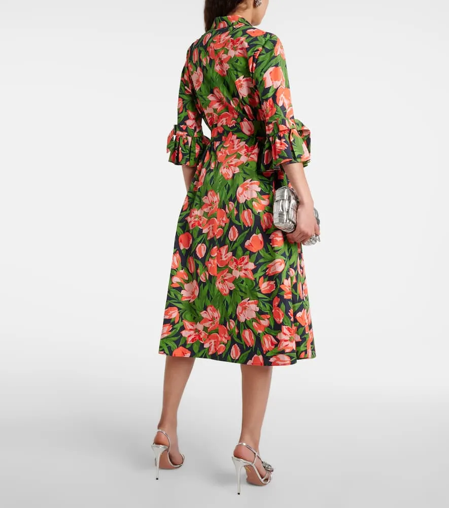 Carolina Herrera Bow-detail cotton-blend shirt dress