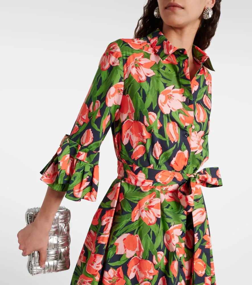 Carolina Herrera Bow-detail cotton-blend shirt dress