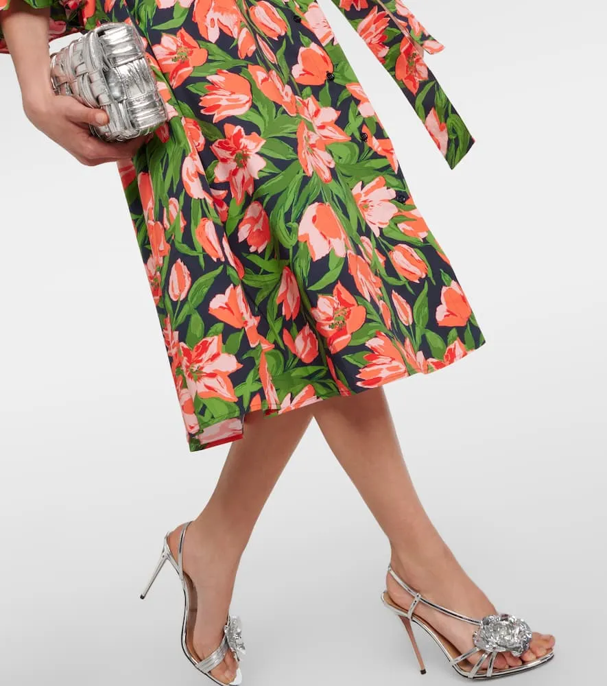 Carolina Herrera Bow-detail cotton-blend shirt dress