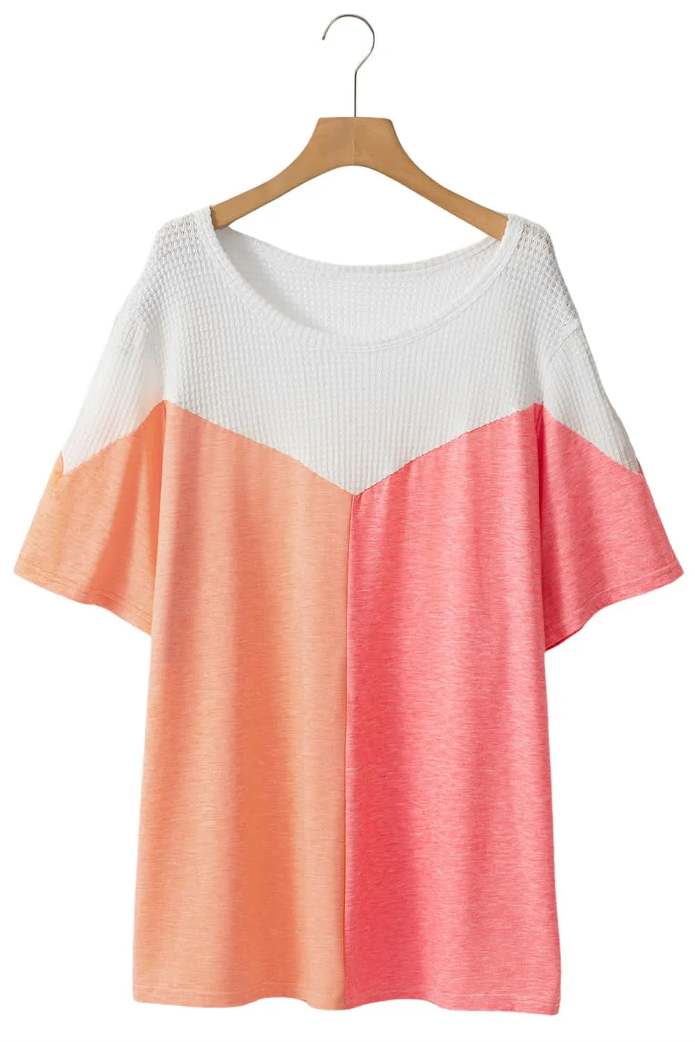 Chic white colorblock plus size tee