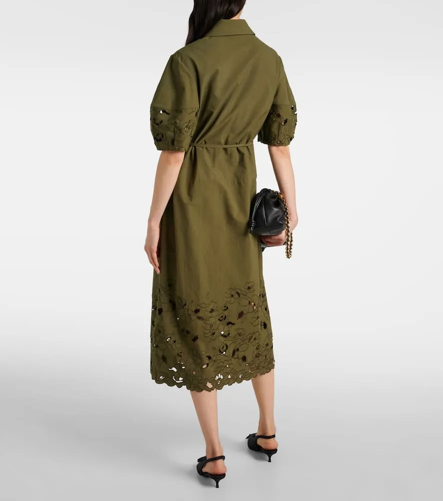 Erdem Belted cotton-blend shirt dress