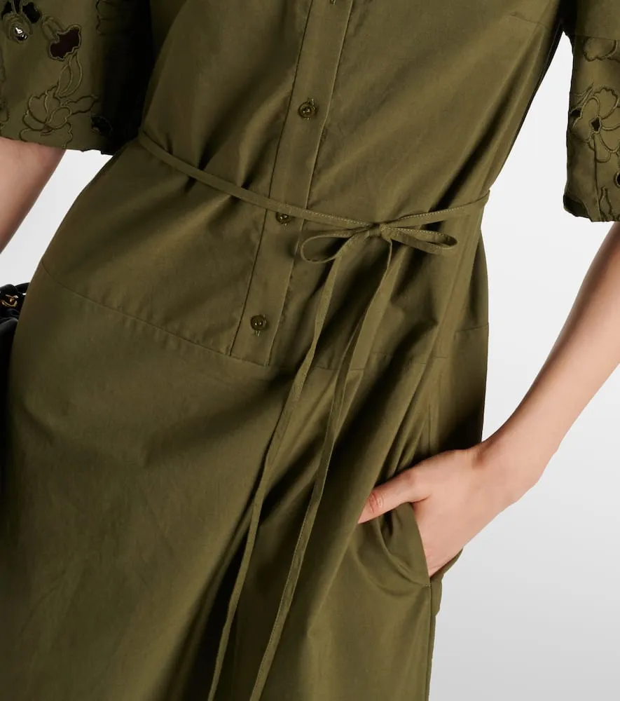 Erdem Belted cotton-blend shirt dress