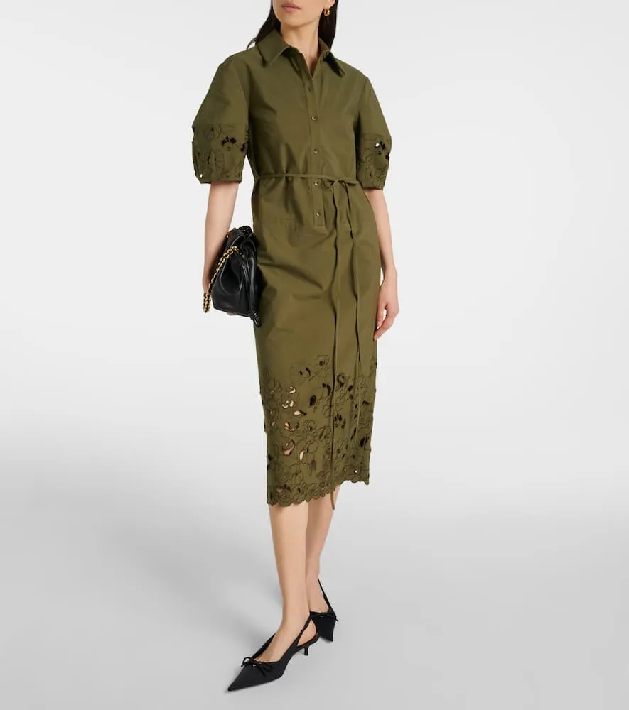 Erdem Belted cotton-blend shirt dress