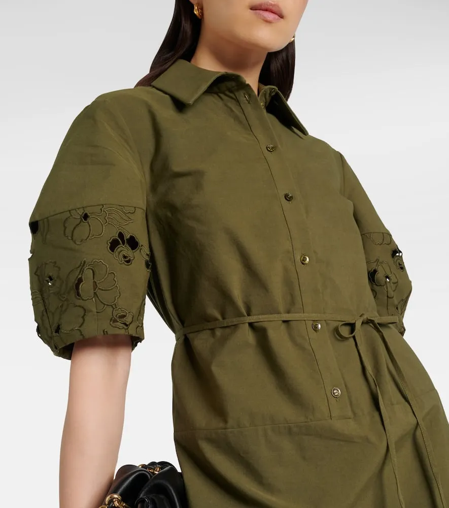 Erdem Belted cotton-blend shirt dress