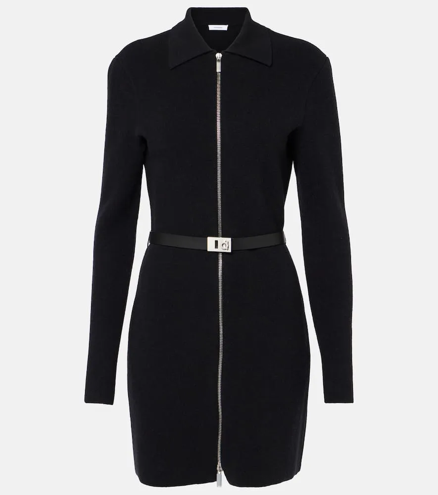 Ferragamo Zip-up belted shirt dress