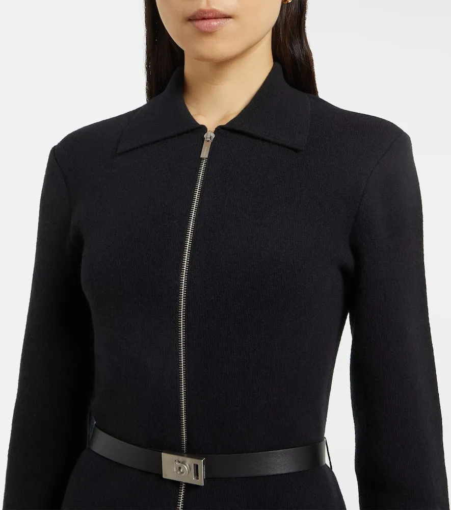 Ferragamo Zip-up belted shirt dress