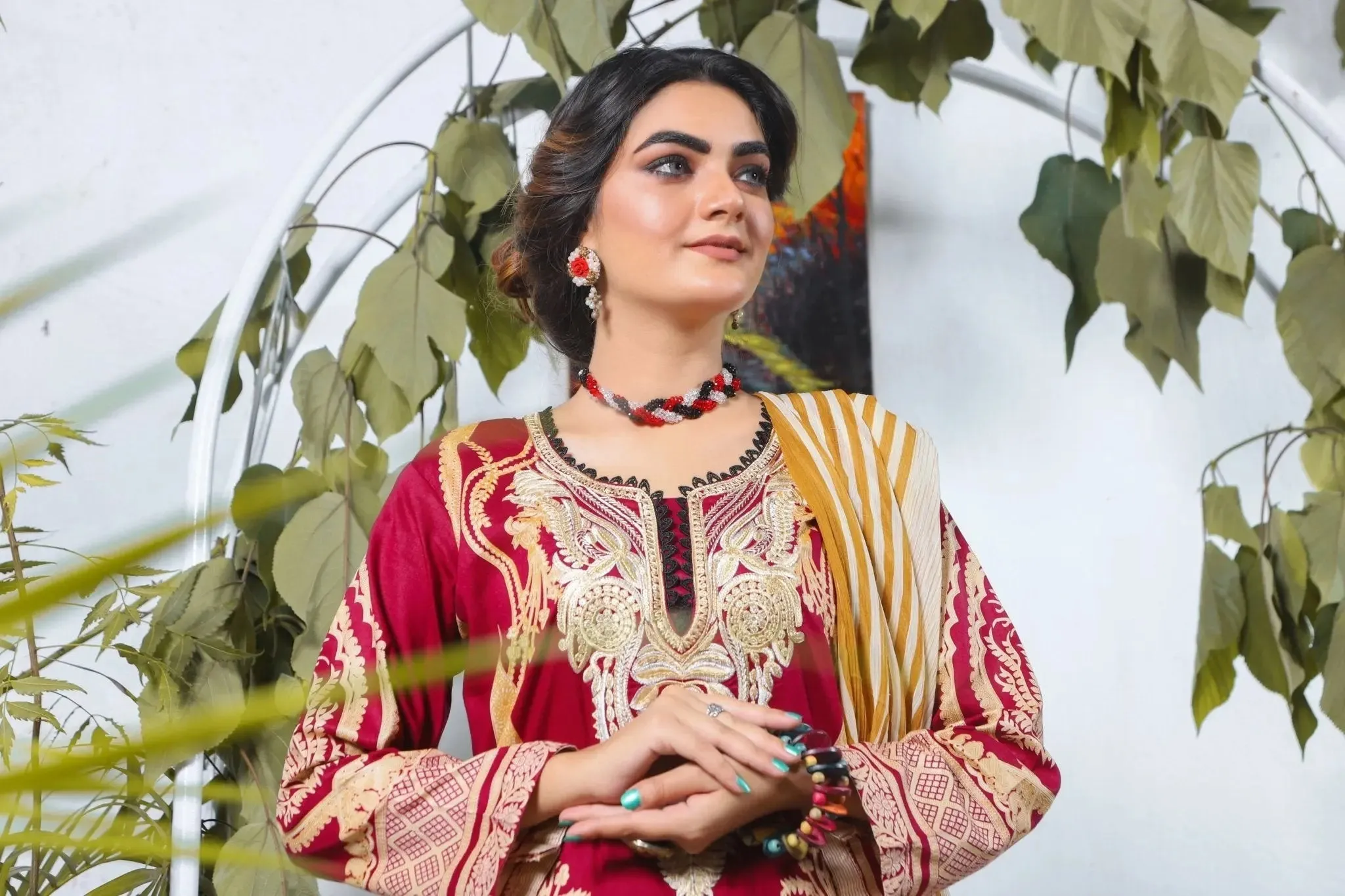 IshDeena Pakistani Lawn Salwar Kameez Indian Dresses for Women Ready to Wear Embroidered