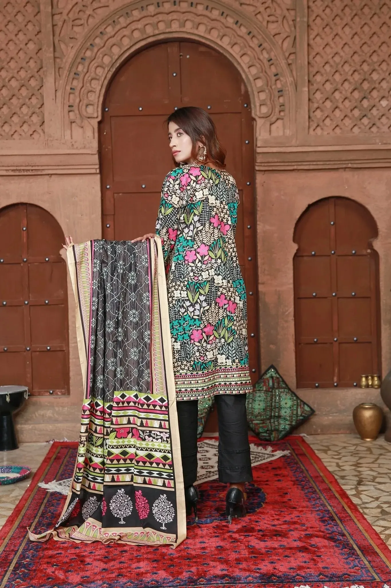 IshDeena Pakistani Lawn Salwar Kameez Indian Dresses for Women Ready to Wear Printed