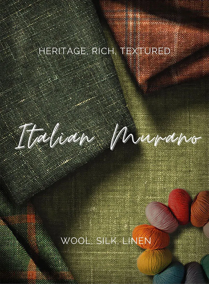 Italian Murano Corri Checks Wool Linen Silk Pants