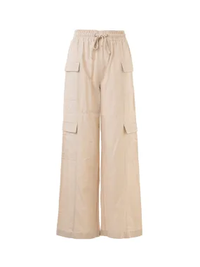 Linen Drawstring Wide Leg Pants