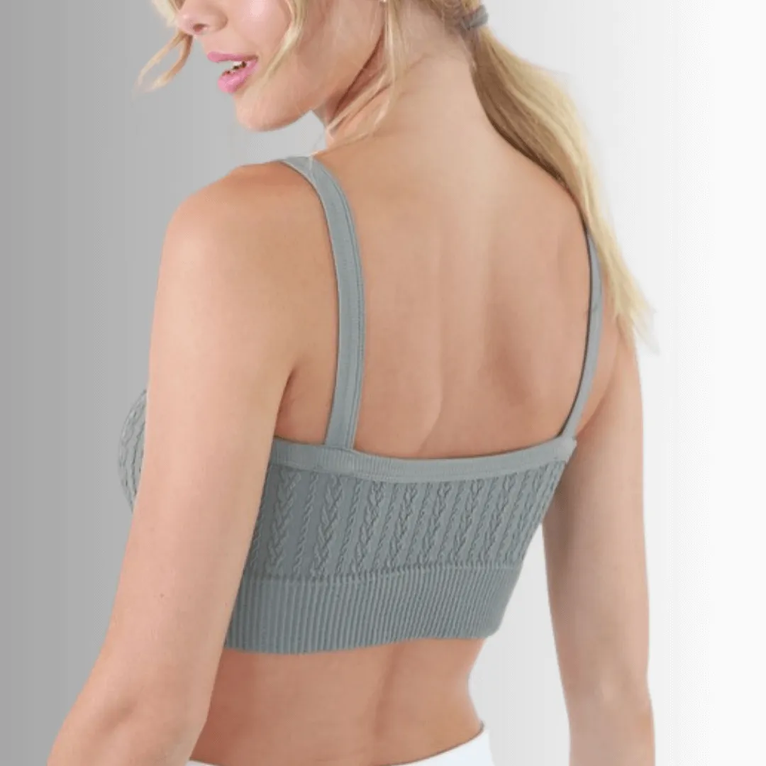 Seamless Cable Knit Bra Top Made in USA