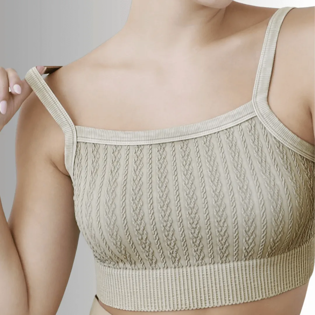 Seamless Cable Knit Bra Top Made in USA