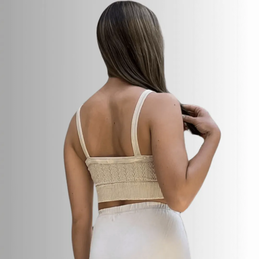 Seamless Cable Knit Bra Top Made in USA