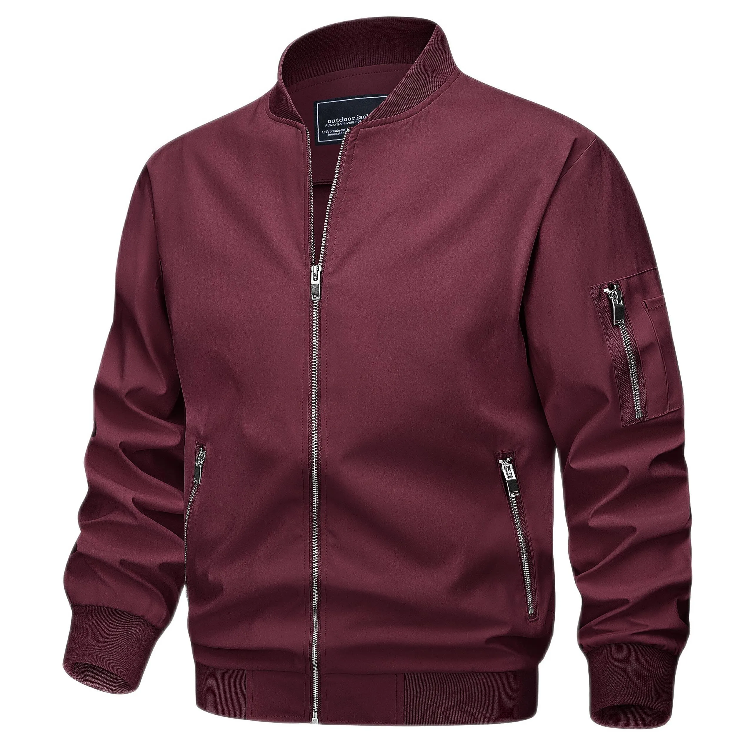 Spring Fall Thin Bomber Jackets Mens Jacket Lightweight Casual Windbreaker