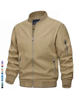 Spring Fall Thin Bomber Jackets Mens Jacket Lightweight Casual Windbreaker