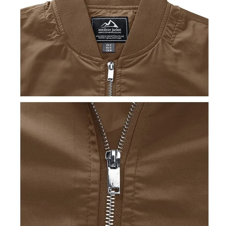 Spring Fall Thin Bomber Jackets Mens Jacket Lightweight Casual Windbreaker