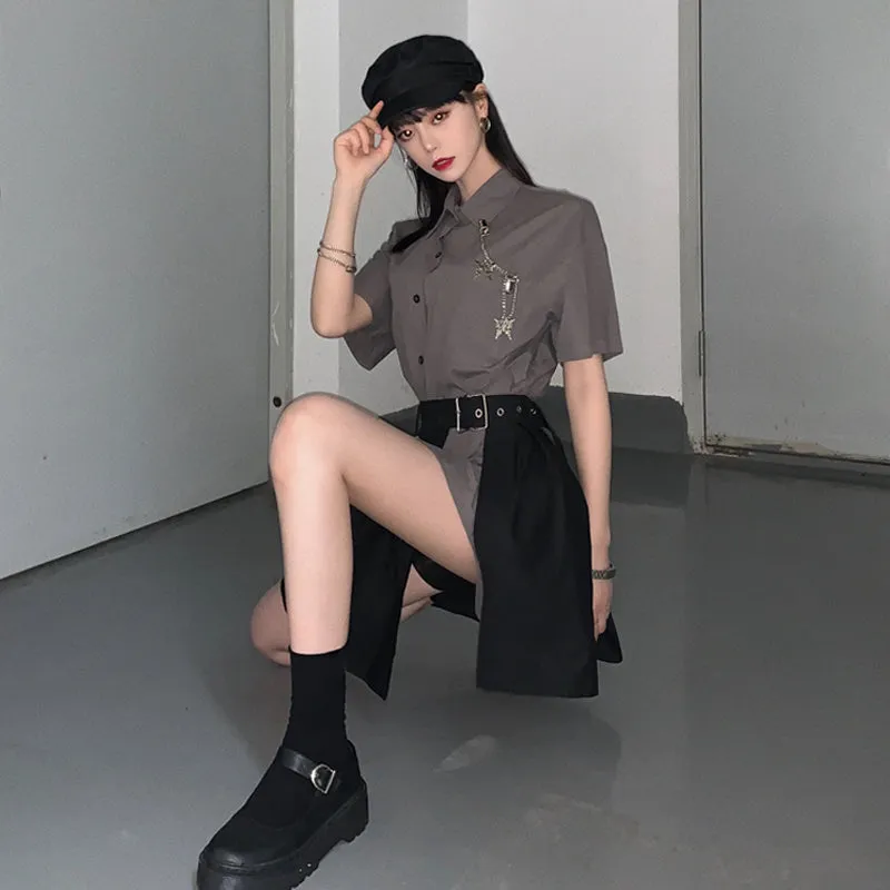 Summer fashion shirt skirt set yc23163