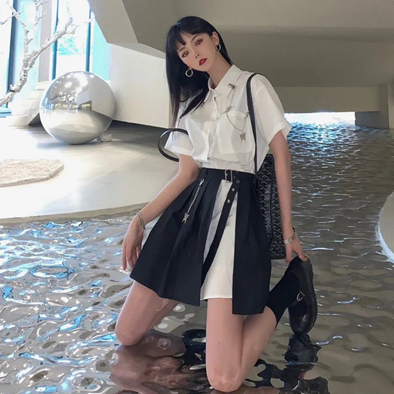 Summer fashion shirt skirt set yc23163