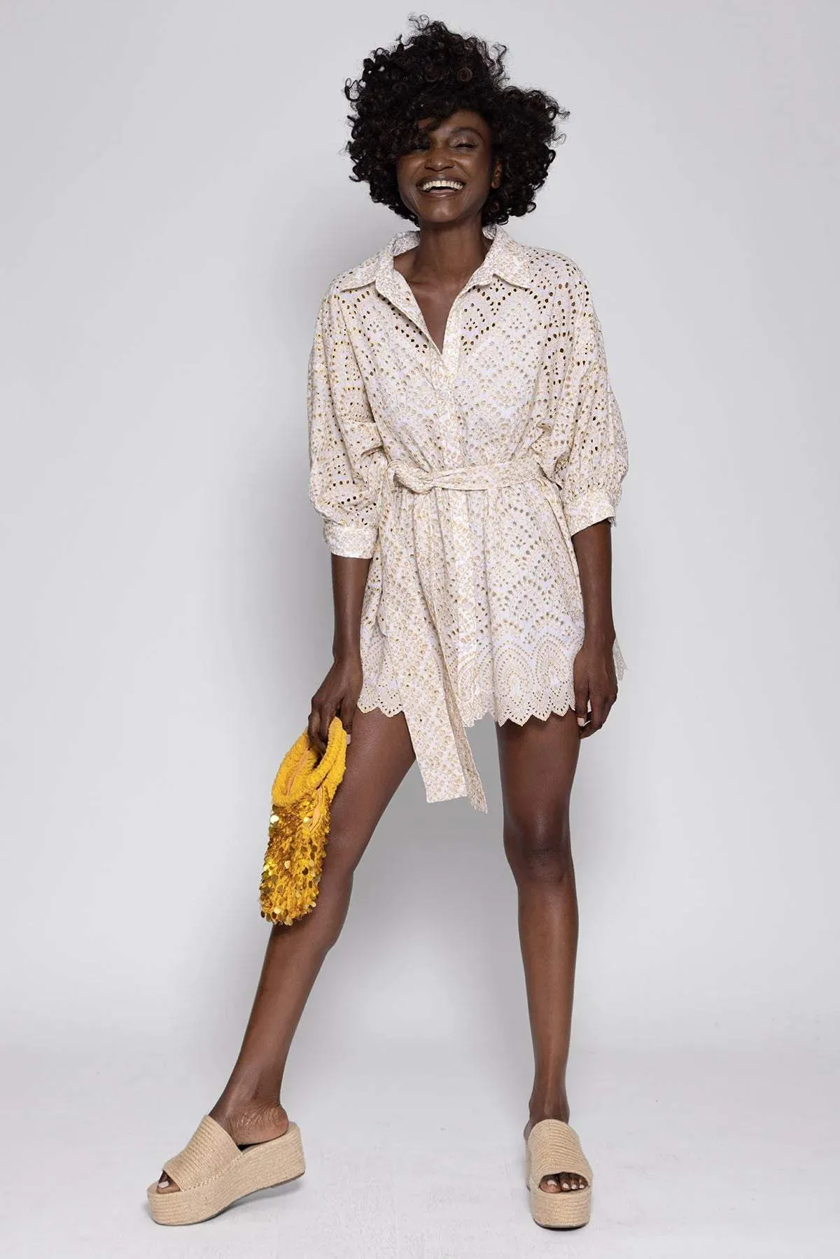 Sundress Florine Eyelet Short Dress
