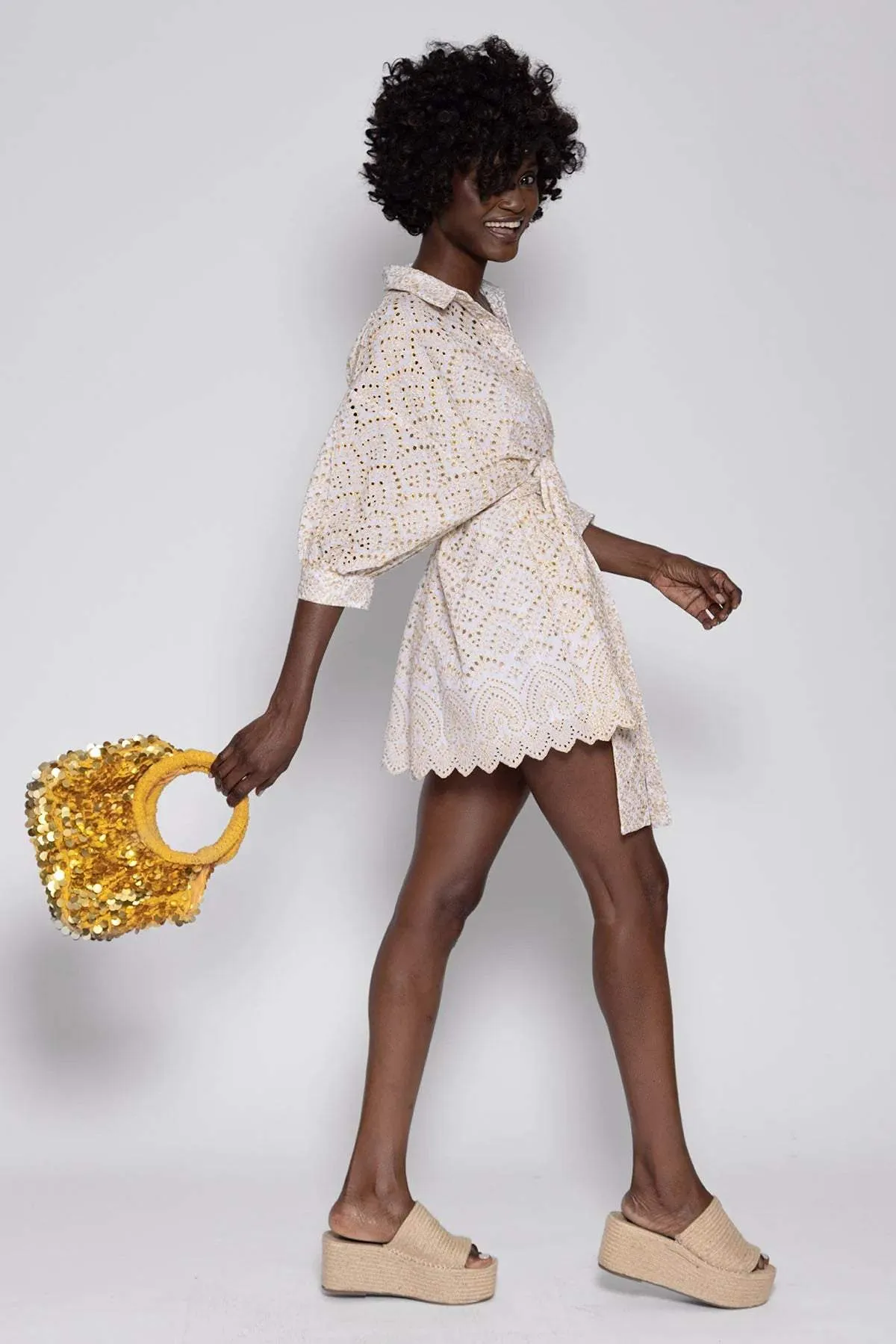 Sundress Florine Eyelet Short Dress