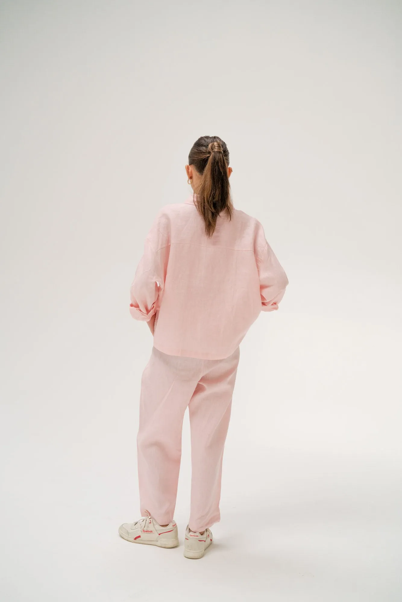Zoe Linen Pants in Pink