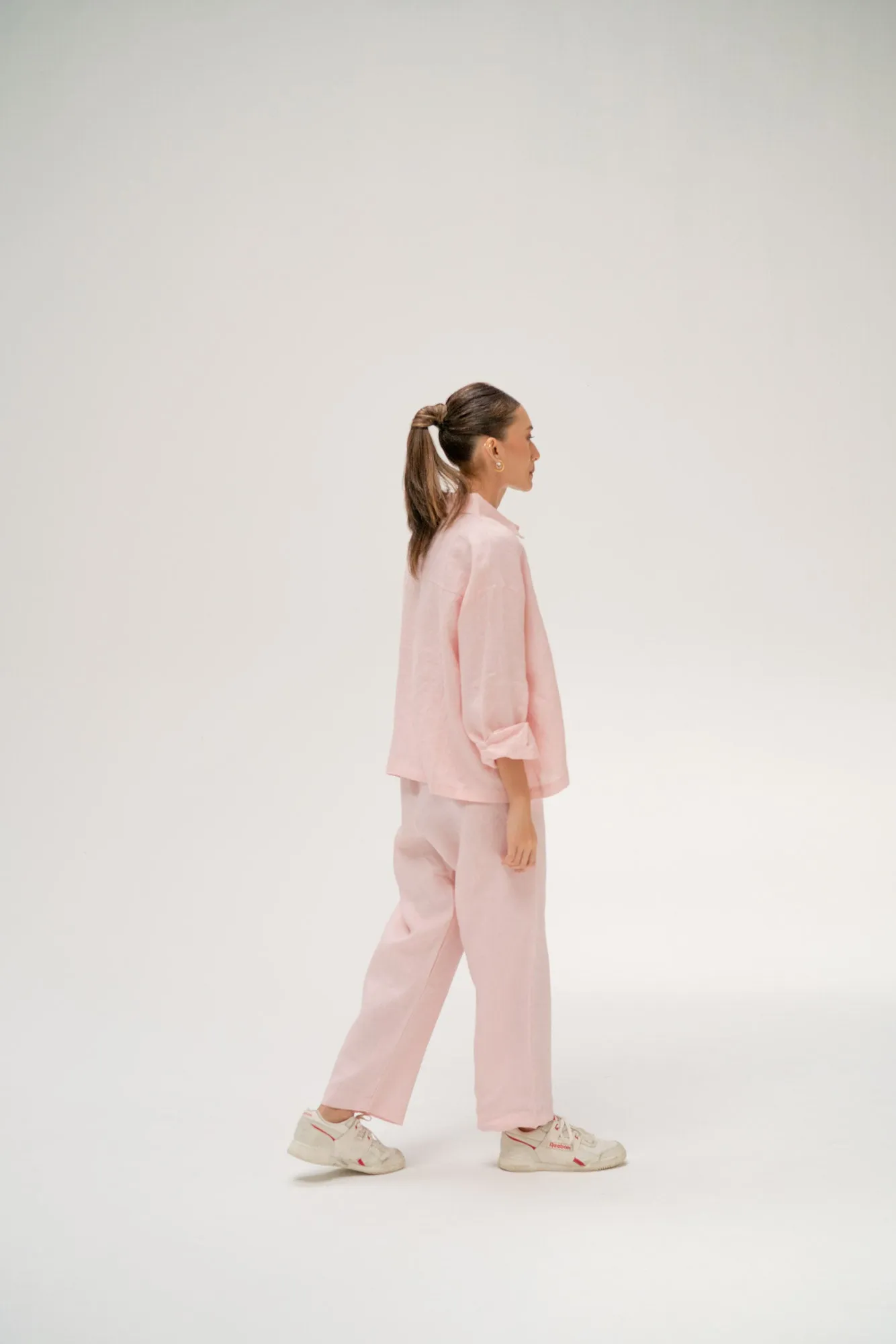 Zoe Linen Pants in Pink
